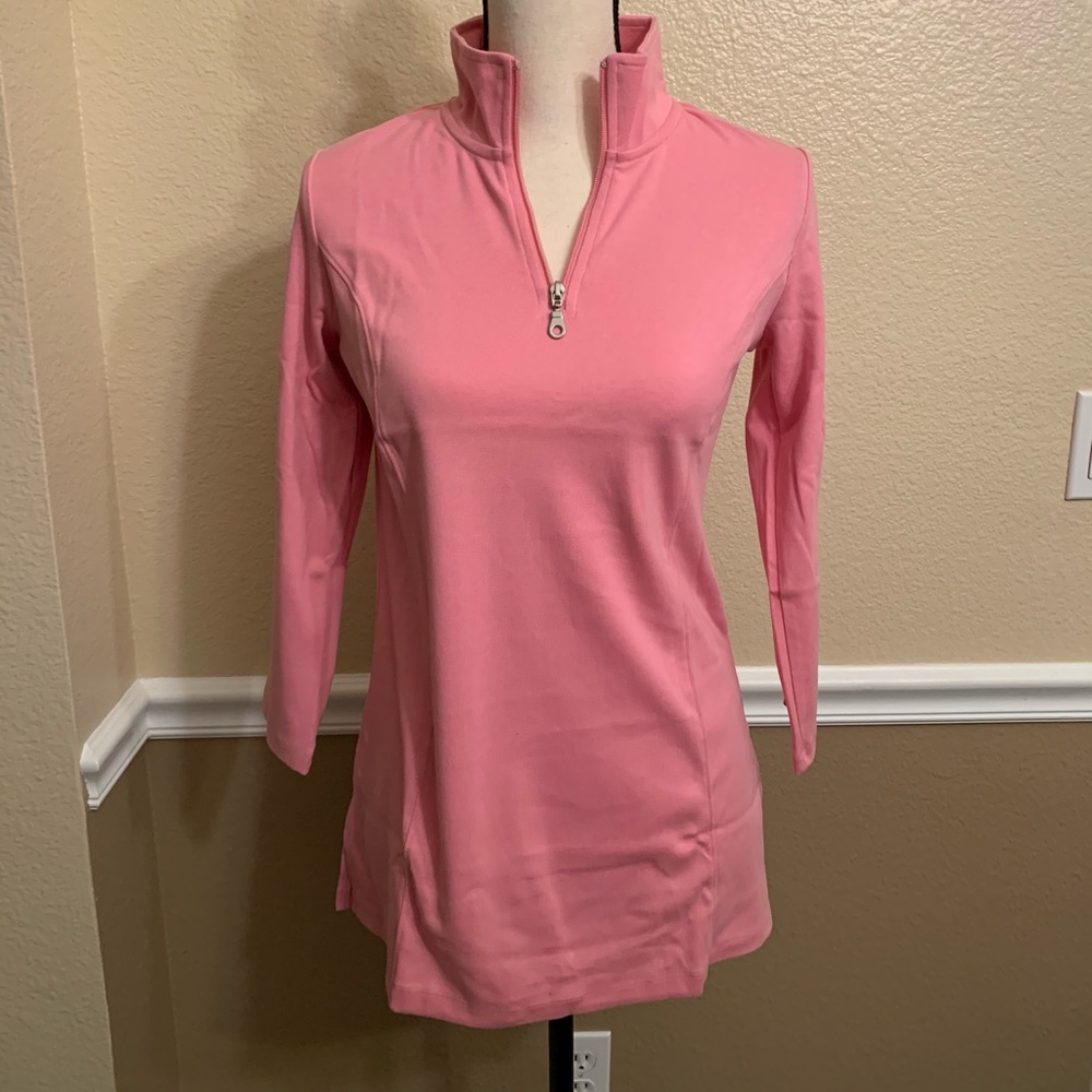 Karen Scott Half Zip Pullover Mellow Rose/Pink